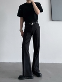 黑沧社 男垂坠感高级感堆积cleanfit长裤 自制高街修身 微喇叭西裤