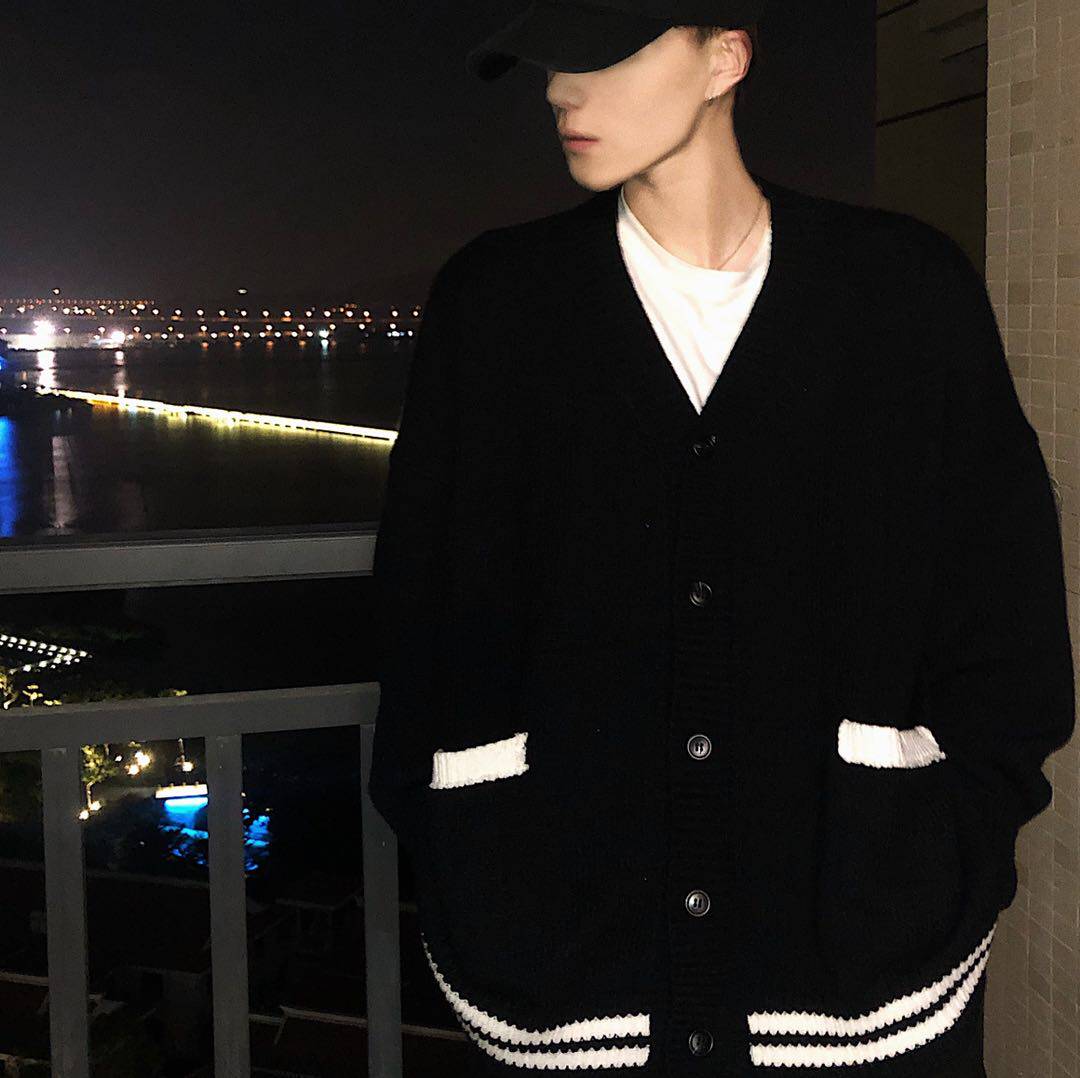 01H STUDIOS|HAOS KNITTED SWEATER CARDIGAN LOOSE MALE AND FEMALE STUDENTS CASUAL KOREAN VERSION OF THE SMALL FRAGRANCE DESIGN