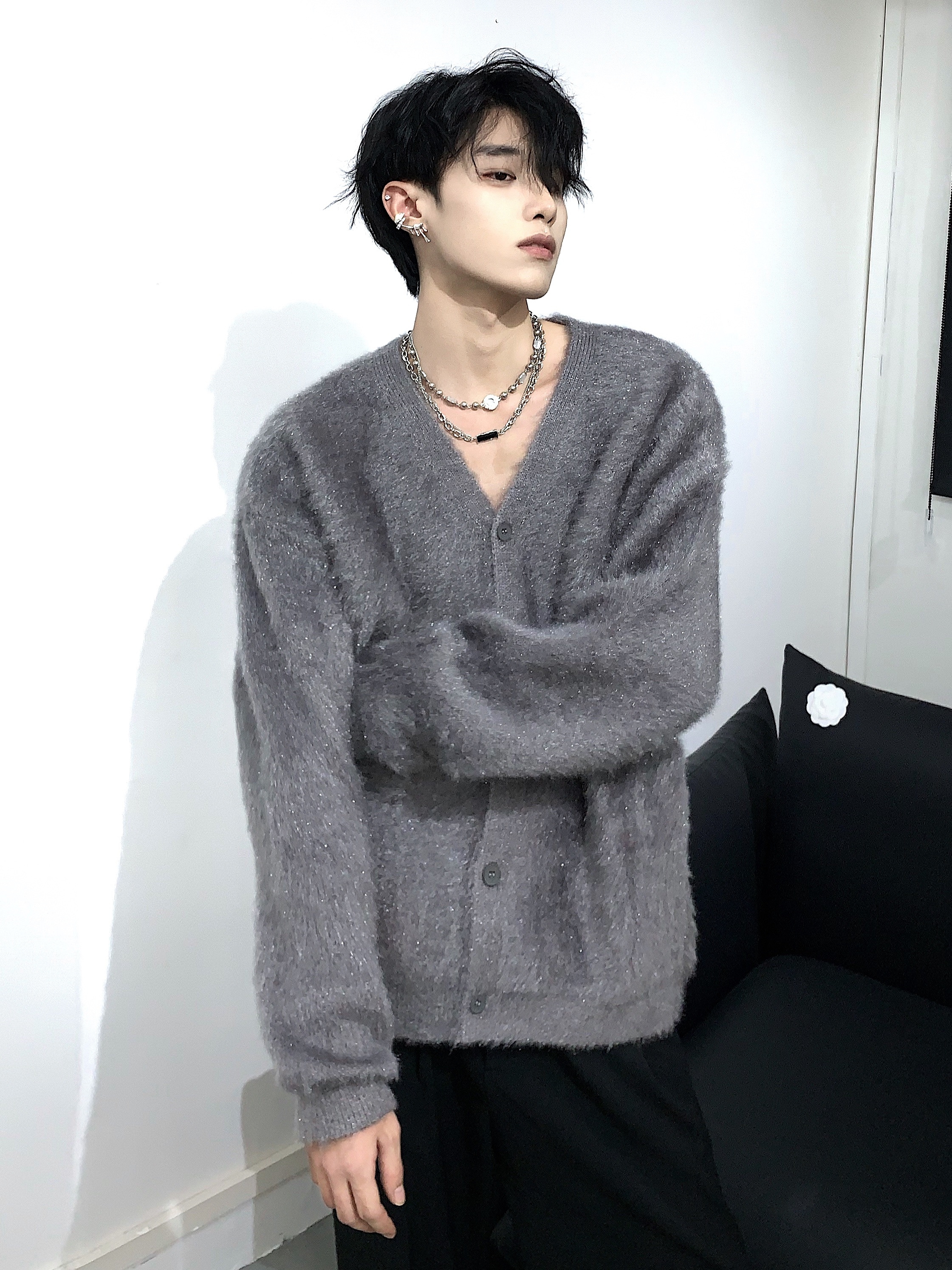 01H/美式小众慵懒风开衫毛衣男女