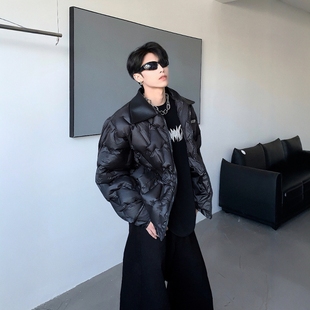 黑沧社/大翻领高级感cleanfit棉服夹克男冬季设计感加厚棉衣外套