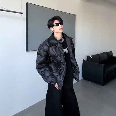 黑沧社/大翻领高级感cleanfit棉服夹克男冬季设计感加厚棉衣外套