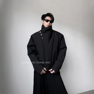 黑沧社/轻奢90白鸭绒立领羽绒服外套男冬季保暖cleanfit夹克棉服