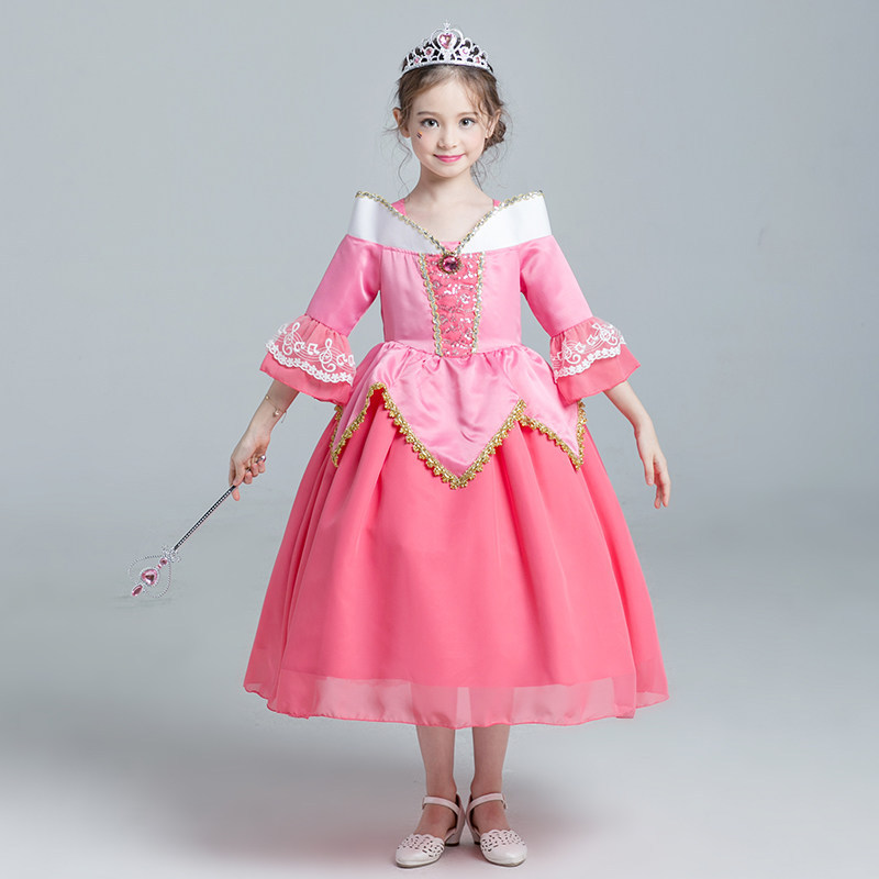 睡美人公主风秋冬长袖女童演出服