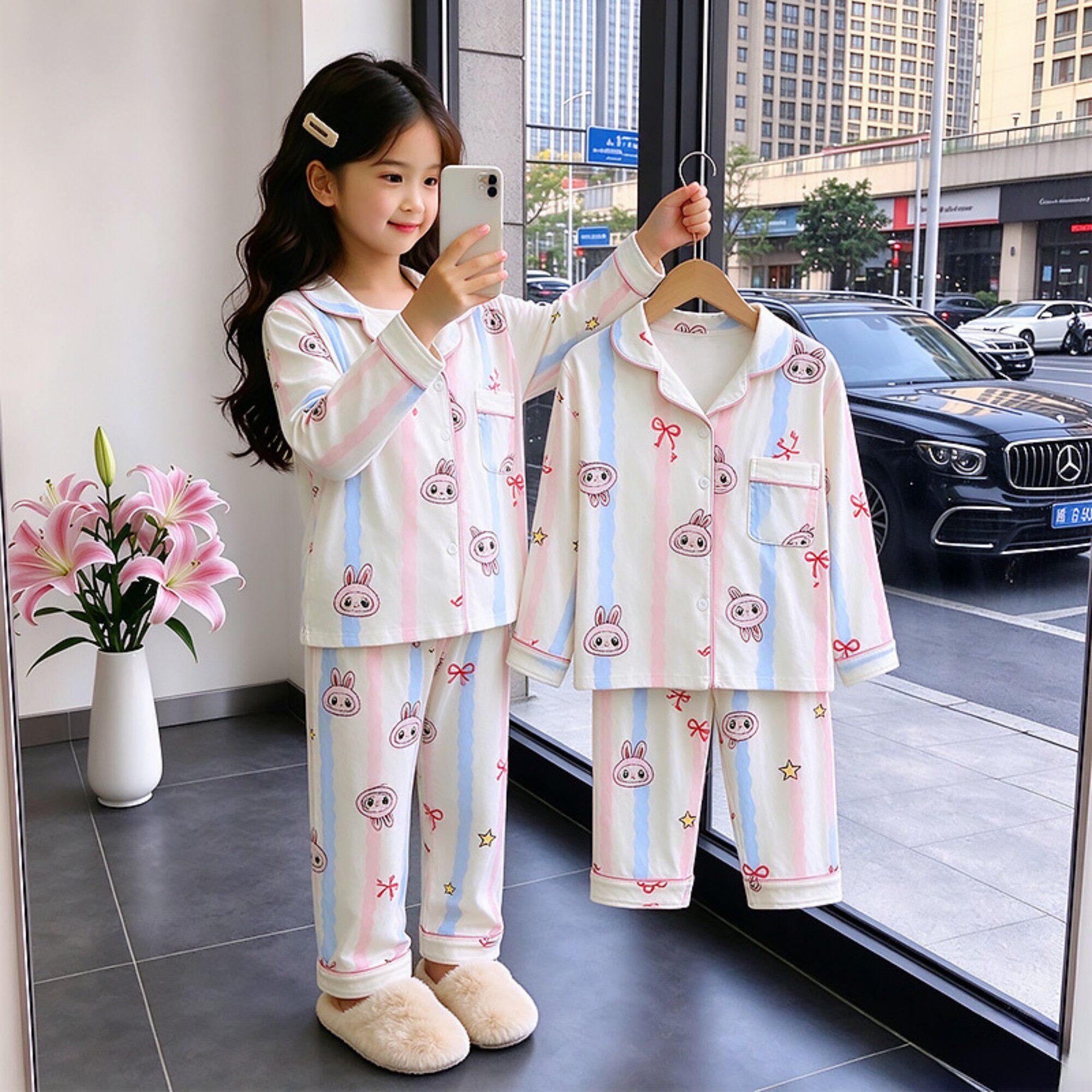 女童睡衣冬装九周岁四初中秋冬款小口袋德绒空调服冬季加绒宝宝七