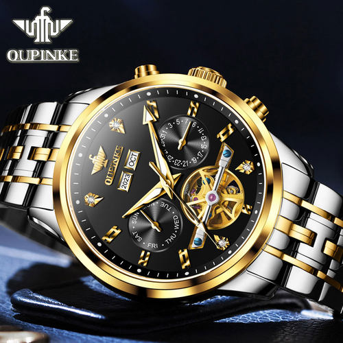 瑞士认证正品镂空机械表男士防水