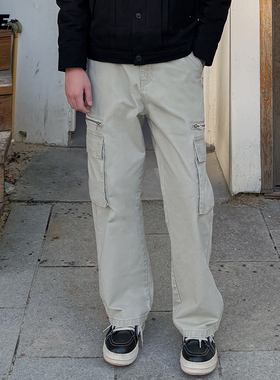 直播专属 郑不凡CNIE凡越2025小个子男冬季直筒加绒工装裤休闲裤