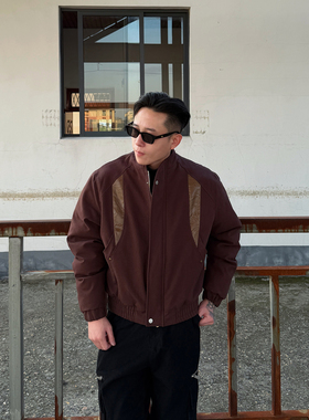 直播专属郑不凡CNIE凡越 牛皮提花 立体棉衣小个子男短款棉服外套