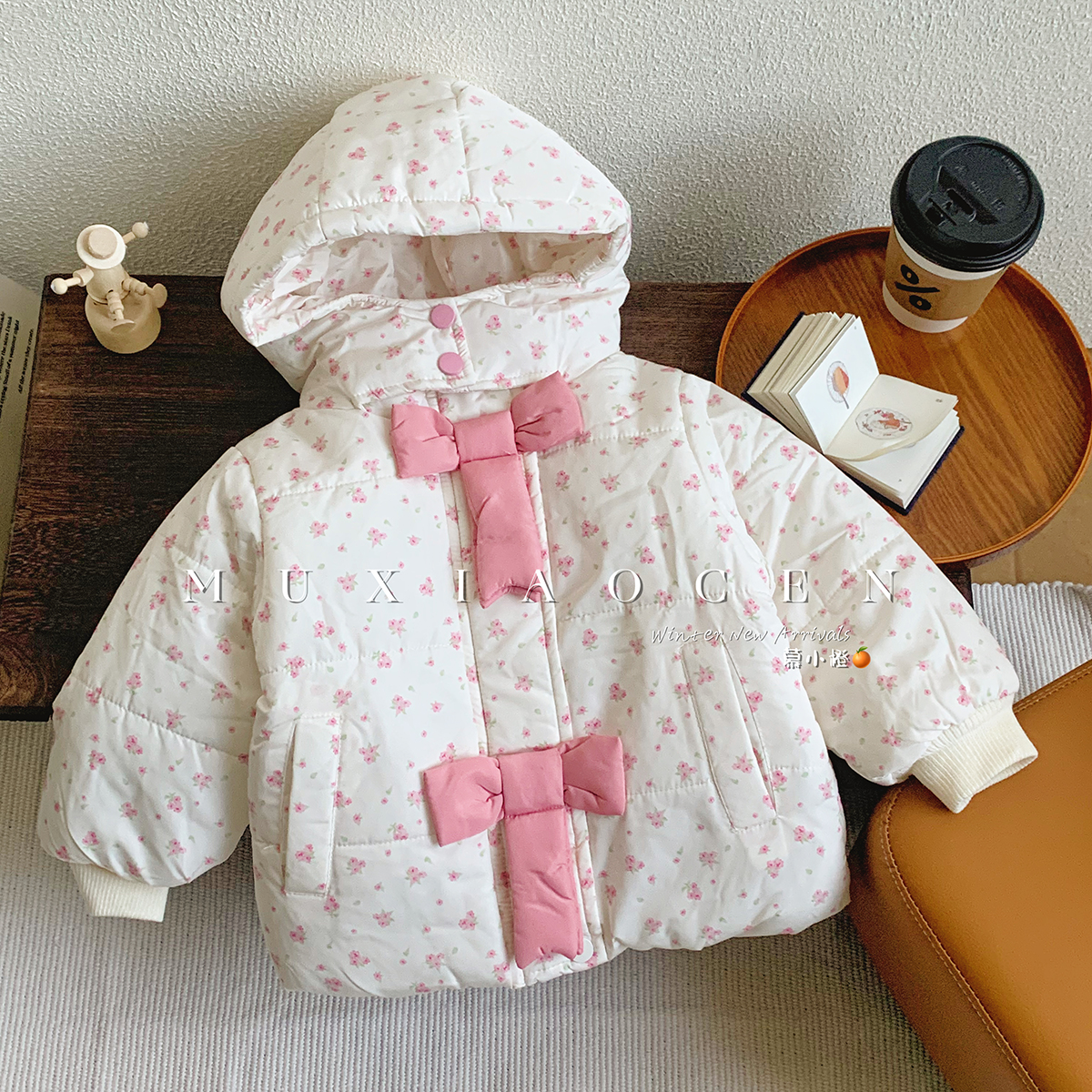 慕小橙女童冬装棉衣2025新款女宝宝冬季加绒棉服小童加厚格子棉袄