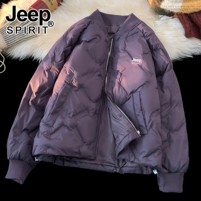 JEEP羽绒棉服女冬季2025新款内胆小个子夹棉菱格棒球服棉衣厚外套