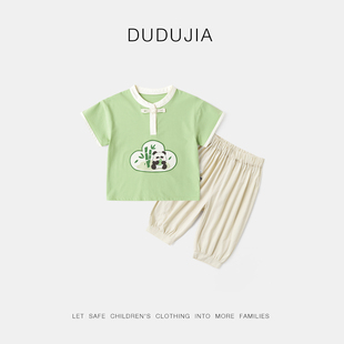 【断码清仓】嘟嘟家儿童夏季汉服套装宝宝国风短袖上衣男童裤子夏