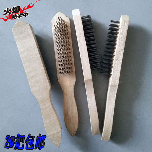 木把钢丝刷长柄除锈工业文玩用
