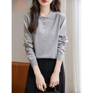 549 毛衣单件HX 气质针织衫 棉棉线打底上衣女领春秋内搭长袖