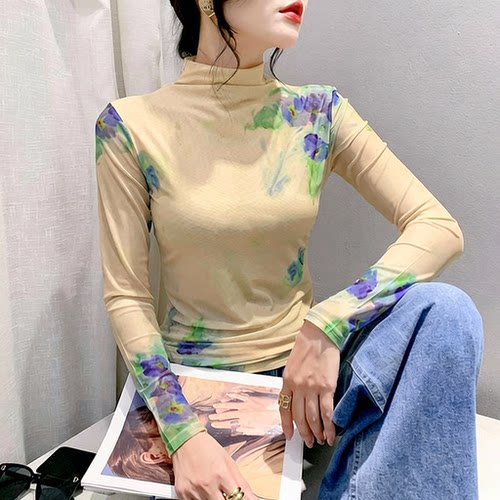 长袖休闲风网纱欧货欧货女装时