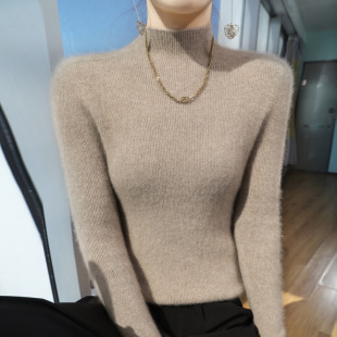 2025年夏季 新款 套头内搭毛衣针织打底衫 女秋冬高领修身 无缝半衫