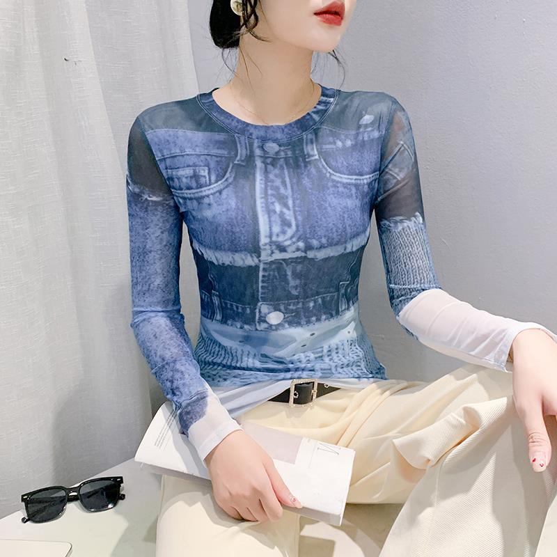 长袖休闲风网纱欧货欧货时尚纱