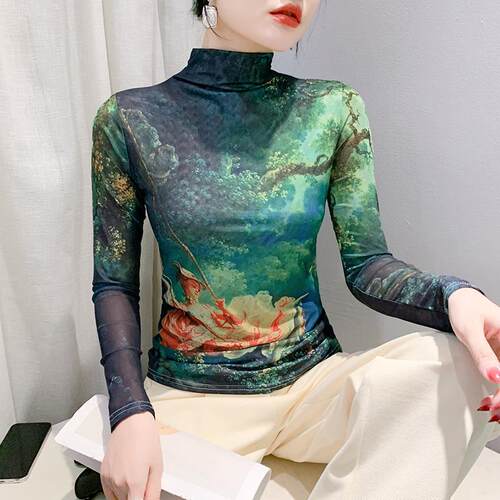 长袖休闲风网纱欧货欧货女装时