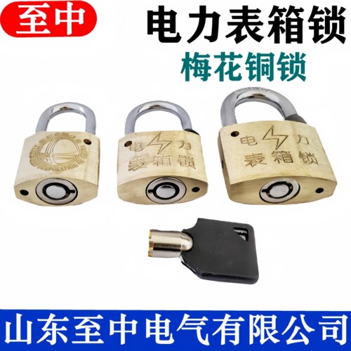 30mm梅花铜锁35mm通开电力表箱锁通用钥匙利德昆仑防水防锈铜挂锁 - 封面