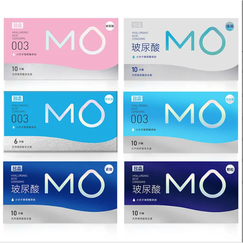 名流MO系列超薄滋养只倍润紧致颗粒玻尿酸果冻盒横版安全套图片