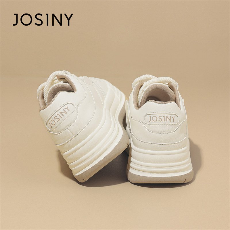 josiny/卓诗尼黑白板鞋女款2024新款春季熊猫鞋厚底运动休闲鞋子