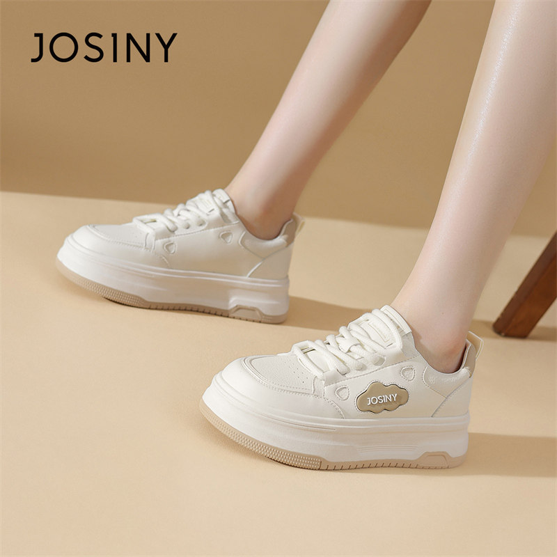 josiny/卓诗尼厚底小白鞋女2024新款春季百搭休闲潮流运动板鞋子