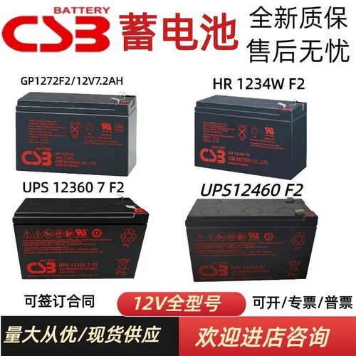 CSB蓄电池HR1234WF2 GP1272F2 UPS12360 7F2 12460 F2电梯UPS主机