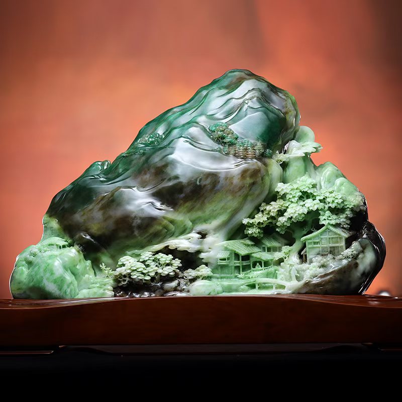 玉神工艺中国玉雕大师精品独山玉摆件玉雕作品《秀野新沐》