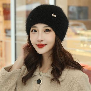 女秋冬帽子加厚松鼠绒堆堆帽时尚 帽子宽松大头围弹力 百搭女士新款