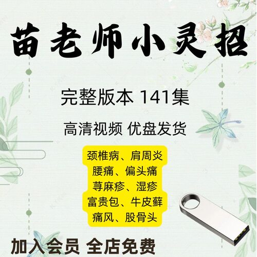 2026 苗老师小灵招 点到病除 中医治疗法 141视频课程U盘优盘
