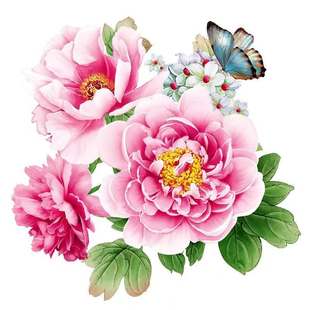 花卉汽车贴纸花红粉绿汽车装饰贴花墙贴衣柜冰箱玻璃门撞色贴花