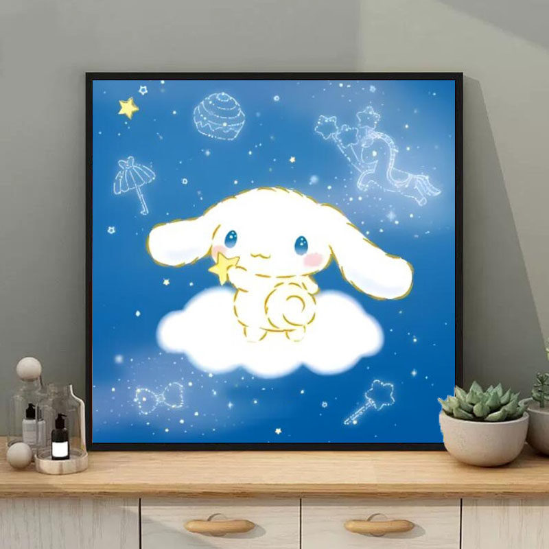 卡通夜里玉桂狗2025新款钻石画5d满钻手工diy贴钻带框卧室装饰画,居家布艺,钻石绣,淘宝优惠券,粉丝福利购,淘宝优惠卷