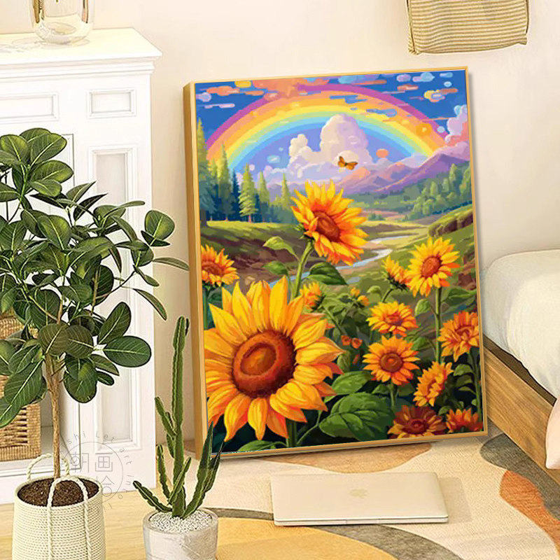 向日葵砖石秀钻石绣钻石画2025太花阳卧室点钻治愈系田园风景满钻,居家布艺,钻石绣,淘宝优惠券,粉丝福利购,淘宝优惠卷