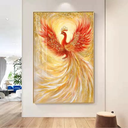 浴火凤凰钻石画满钻2025新款客厅高级感装饰手工贴钻画十字绣带框