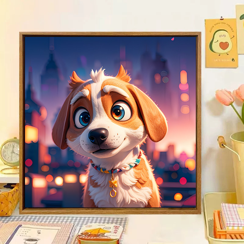 可爱治愈系小狗十字绣2025年新款满钻手工钻石贴带相框钻石画,玩具/童车/益智/积木/模型,手工创意粘贴类,淘宝优惠券,粉丝福利购,淘宝优惠卷
