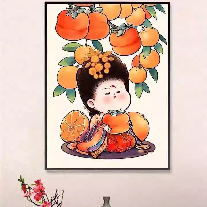 钻石画2022新款满贴古风贵妃卧室客厅卡通唐朝美女自己手工粘贴画