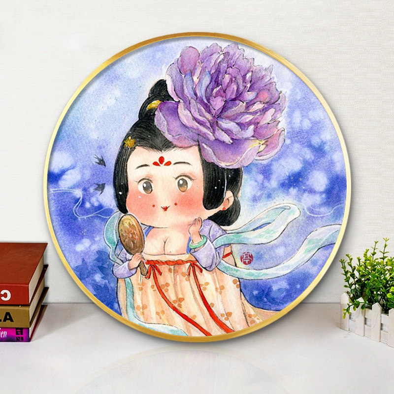 唐朝贵妃钻石画2021新款满钻全贴客厅儿童diy钻石绣卡通古风美女