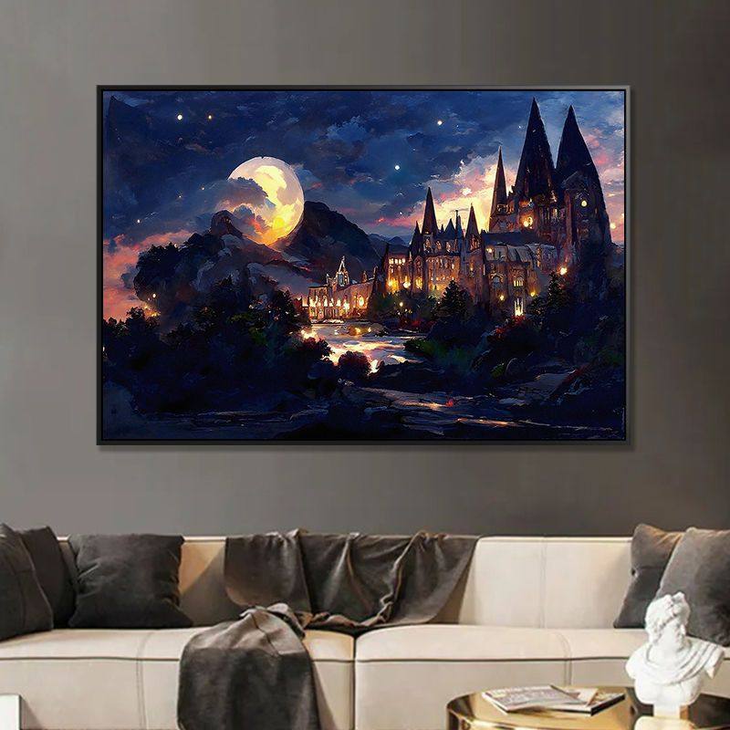 夜晚星空城堡十字绣2025新款5d满钻手工diy钻石带相框装饰画,居家布艺,钻石绣,淘宝优惠券,粉丝福利购,淘宝优惠卷