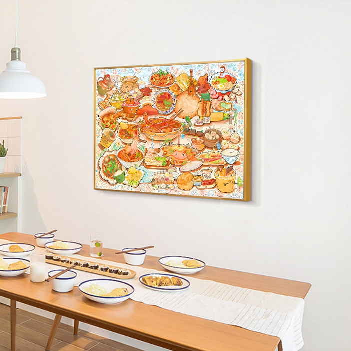 中华美食十字绣2025新款满钻手工diy钻石贴画带框餐厅小幅装饰画,居家布艺,钻石绣,淘宝优惠券,粉丝福利购,淘宝优惠卷