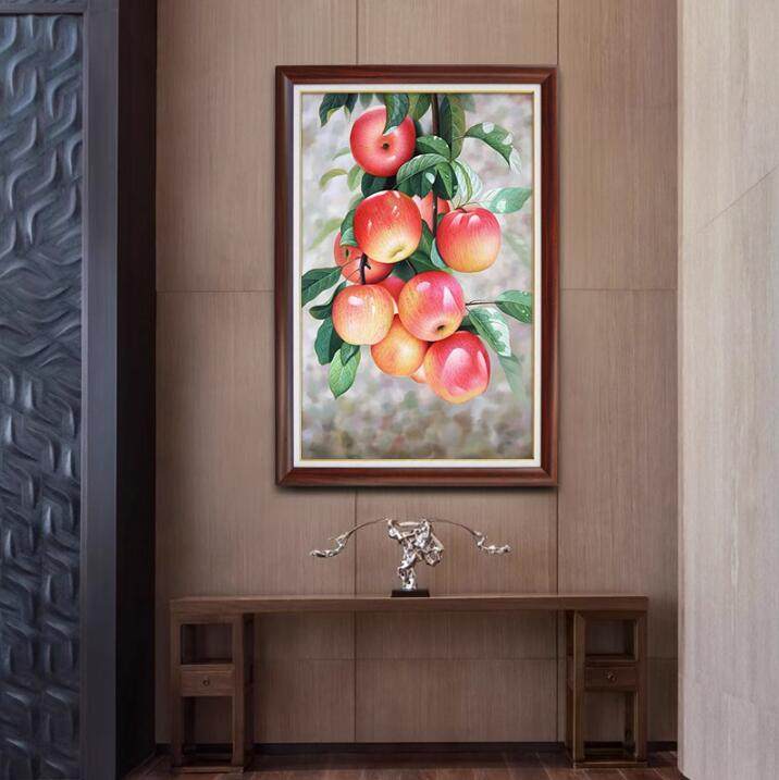 苹果水果风景2025新款钻石画满钻手工diy贴钻带框玄关客厅装饰画,居家布艺,钻石绣,淘宝优惠券,粉丝福利购,淘宝优惠卷