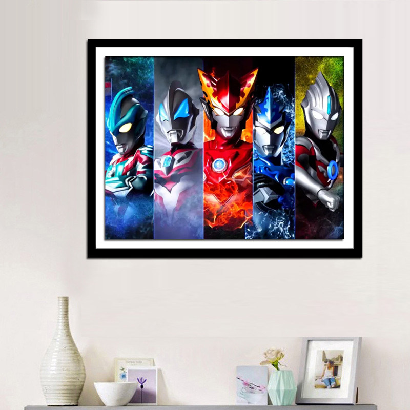 钻石画满钻捷德奥特曼客厅儿童餐厅卧室男孩手工贴钻粘贴画套件