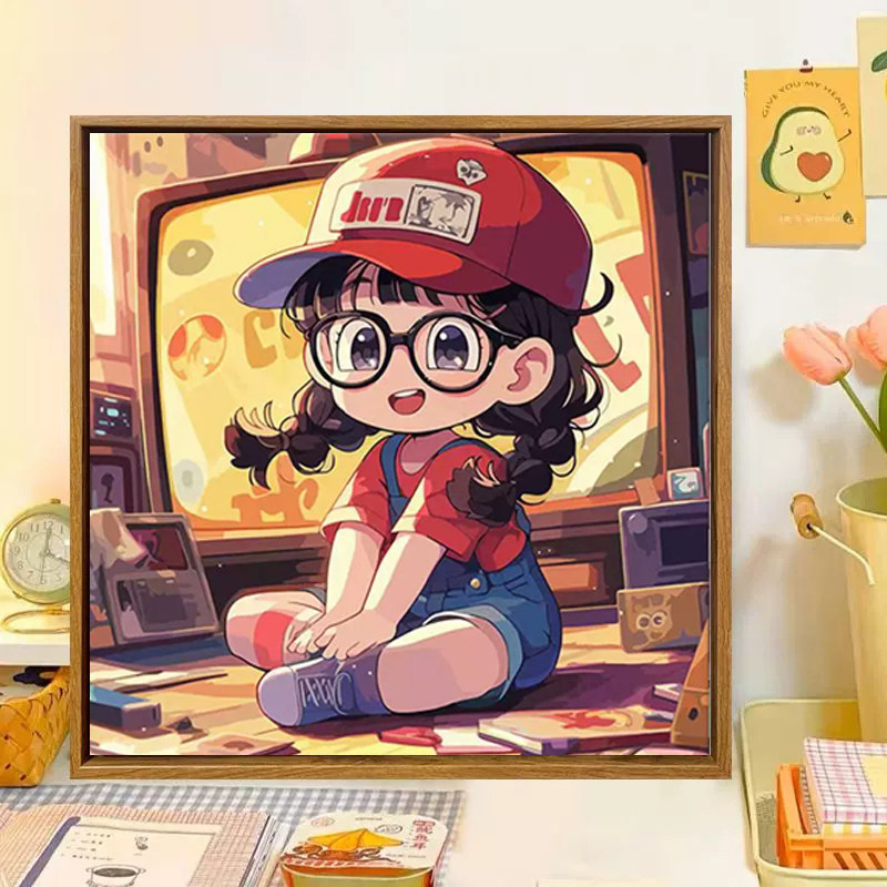 阿拉蕾小女孩十字绣2025新款5d满钻手工钻石贴画带相框装饰画,居家布艺,钻石绣,淘宝优惠券,粉丝福利购,淘宝优惠卷