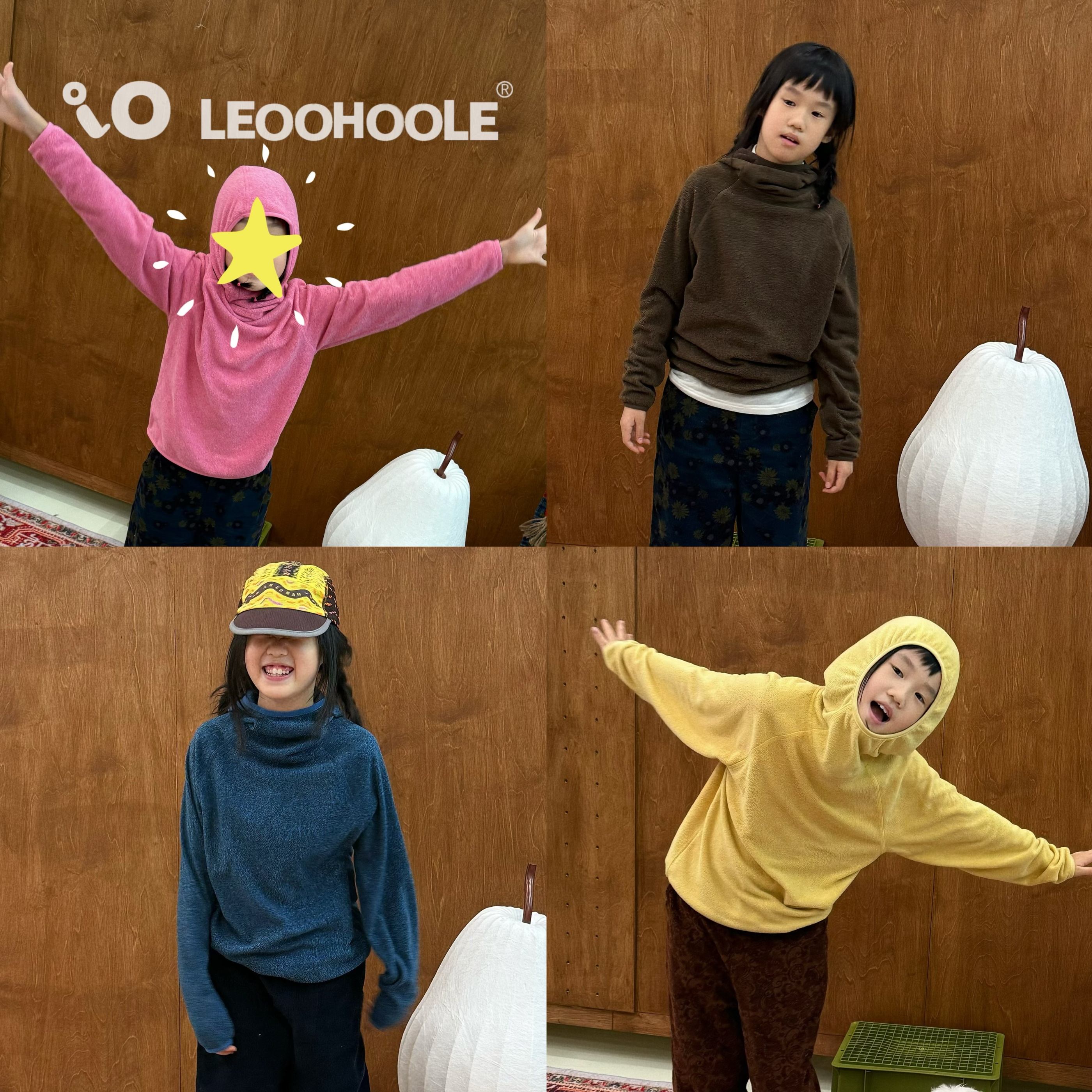 LEOOHOOLE | 哦哦乐25冬儿童a类抗静电抗菌恒温可爱连帽T恤打底衫