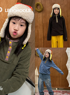LEOOHOOLE | 哦哦乐 软糯糯ykk扣摇粒绒抗静电小立领儿童保暖卫衣
