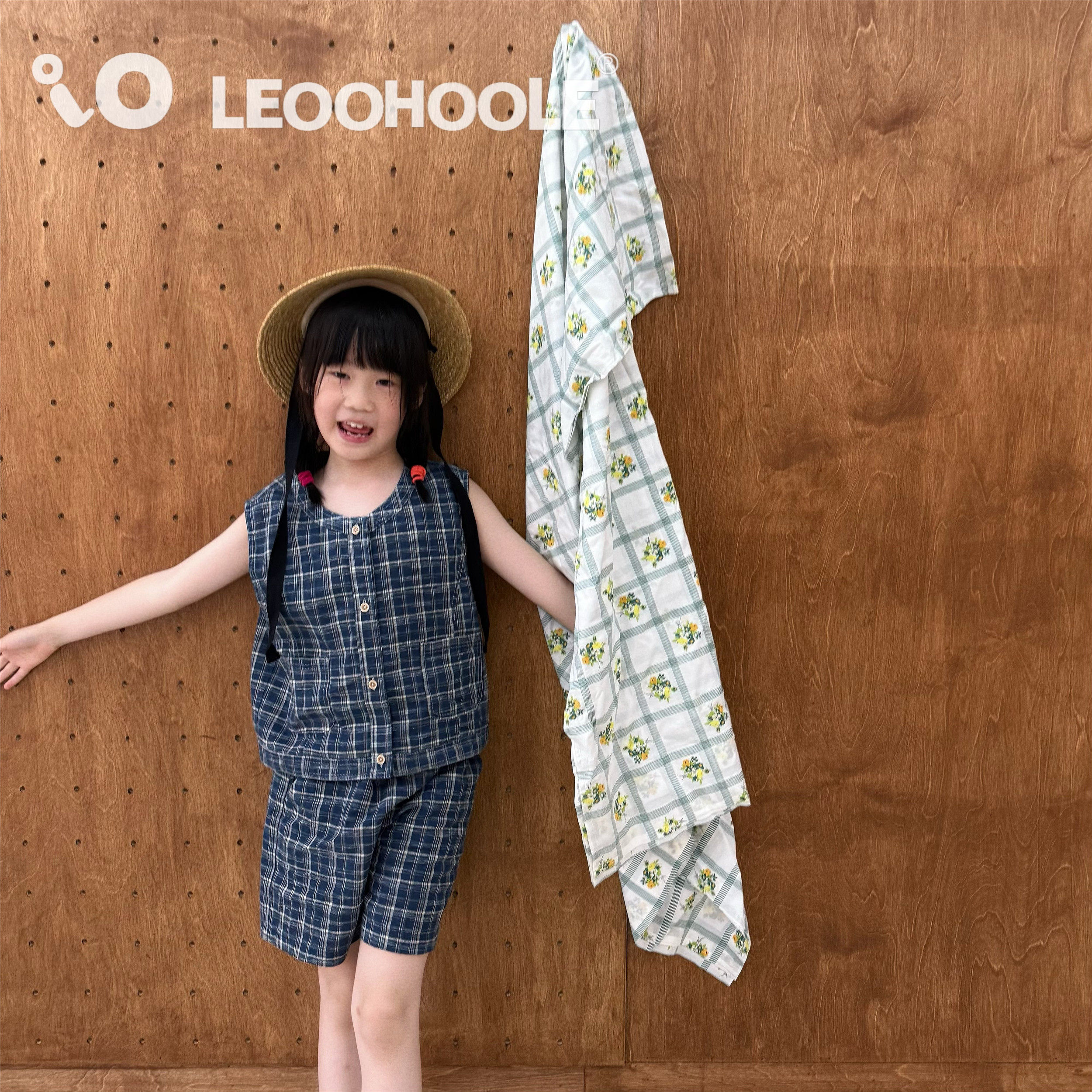 LEOOHOOLE | 哦哦乐  高品质舒适有机棉汉麻格子短裤+马甲背心,童装/婴儿装/亲子装,套装,淘宝优惠券,粉丝福利购,淘宝优惠卷