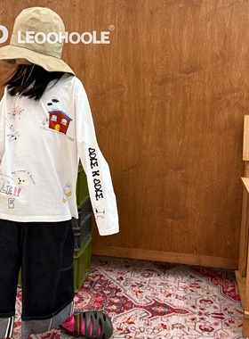 LEOOHOOLE | 哦哦乐 重磅原创设计师手绘满印白沫直喷儿童长袖T恤