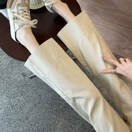 牛仔裤女宽松直筒阔腿小个子8分
