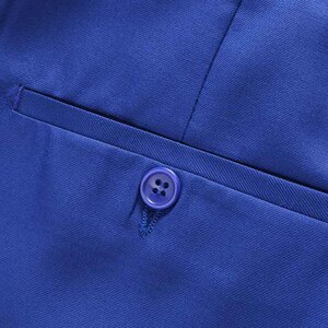 外贸跨境长期做货男士镂空西服三件套双排扣8个纯色7110-宝蓝p188图片