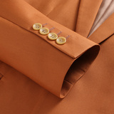 主推男士镂空大码单西15个纯色外贸跨境K711焦糖色修身西服p85，男装西服，星座1616