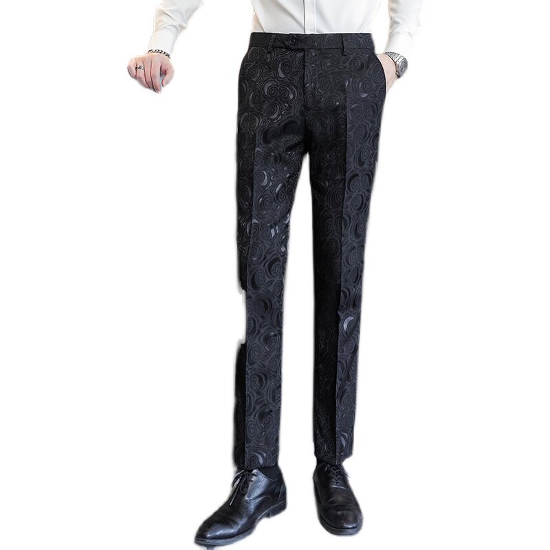 主推男士工作服大码修身西裤婚礼时尚外贸跨境U8660黑色p80,男装西裤,星座1616