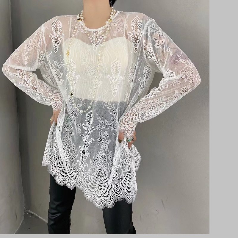 打底衫女时髦时尚洋气蕾丝新款小衫2025新款欧洲站欧货内搭蕾丝衫,女装/女士精品,蕾丝衫/雪纺衫,淘宝优惠券,粉丝福利购,淘宝优惠卷