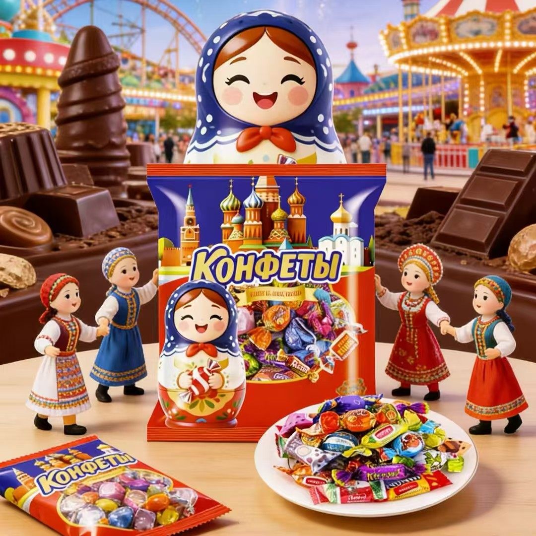 俄罗斯进口混合装多口味巧克力糖果大礼包婚庆喜糖500g散装包邮